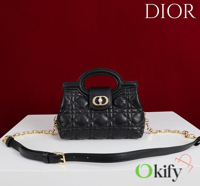 Okify Dior Jolie Top Handle Mini Bag In Black 18.5x13x8.5cm - 1