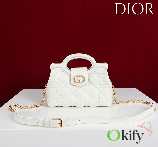 Okify Dior Jolie Top Handle Mini Bag In White 18.5x13x8.5cm - 1