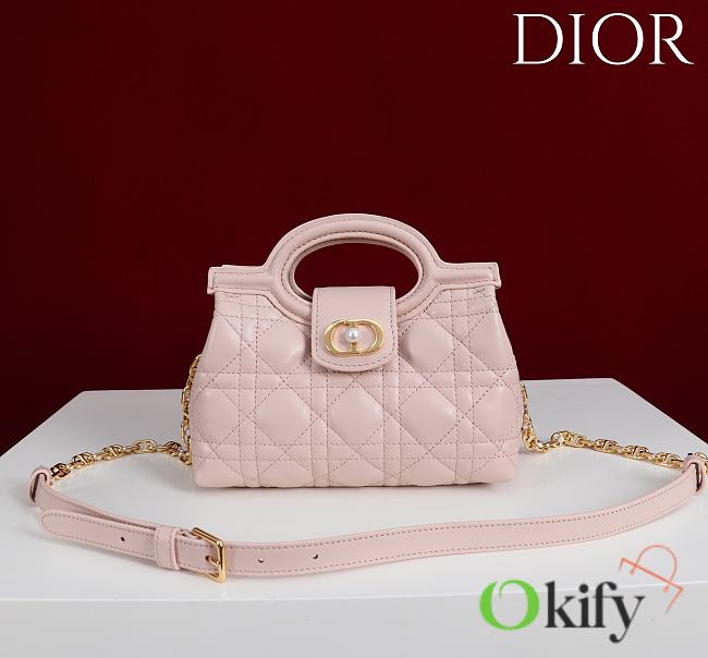 Okify Dior Jolie Top Handle Mini Bag In Light Pink 18.5x13x8.5cm - 1