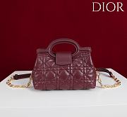 Okify Dior Jolie Top Handle Mini Bag In Dark Red 18.5x13x8.5cm - 5