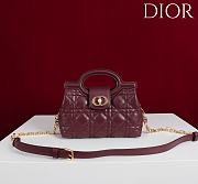 Okify Dior Jolie Top Handle Mini Bag In Dark Red 18.5x13x8.5cm - 1