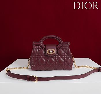 Okify Dior Jolie Top Handle Mini Bag In Dark Red 18.5x13x8.5cm