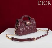 Okify Dior Jolie Top Handle Mini Bag In Dark Red 18.5x13x8.5cm - 4
