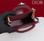 Okify Dior Jolie Top Handle Mini Bag In Dark Red 18.5x13x8.5cm - 2