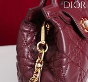 Okify Dior Jolie Top Handle Mini Bag In Dark Red 18.5x13x8.5cm - 3