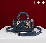 Okify Dior Lady D-joy Bag In Dark Blue 19x10.5x5.5cm - 1