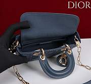 Okify Dior Lady D-joy Bag In Dark Blue 19x10.5x5.5cm - 2