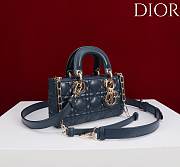 Okify Dior Lady D-joy Bag In Dark Blue 19x10.5x5.5cm - 3