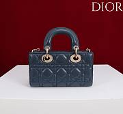 Okify Dior Lady D-joy Bag In Dark Blue 19x10.5x5.5cm - 5