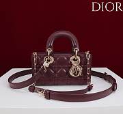 Okify Dior Lady D-joy Bag In Dark Red 19x10.5x5.5cm - 1
