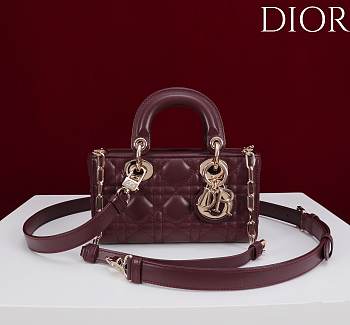 Okify Dior Lady D-joy Bag In Dark Red 19x10.5x5.5cm