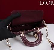 Okify Dior Lady D-joy Bag In Dark Red 19x10.5x5.5cm - 6