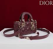 Okify Dior Lady D-joy Bag In Dark Red 19x10.5x5.5cm - 4