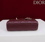 Okify Dior Lady D-joy Bag In Dark Red 19x10.5x5.5cm - 3