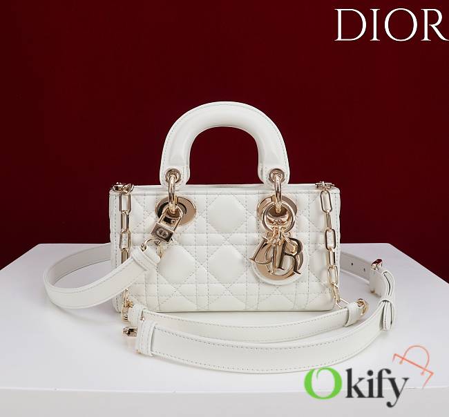 Okify Dior Lady D-joy Bag In White 19x10.5x5.5cm - 1