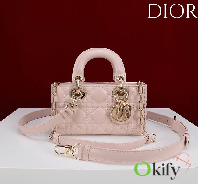 Okify Dior Lady D-joy Bag In Light Pink 19x10.5x5.5cm - 1