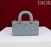 Okify Dior Lady D-joy Bag In Blue 19x10.5x5.5cm - 2