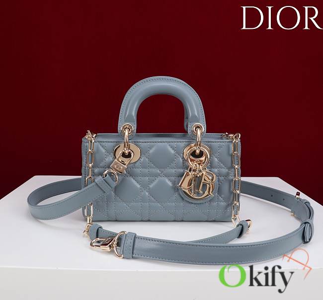Okify Dior Lady D-joy Bag In Blue 19x10.5x5.5cm - 1