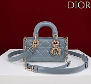Okify Dior Lady D-joy Bag In Blue 19x10.5x5.5cm - 1