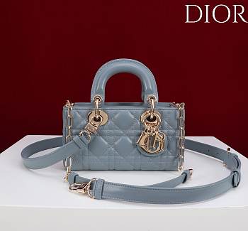 Okify Dior Lady D-joy Bag In Blue 19x10.5x5.5cm