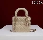Okify Dior Lady Bag With Diamond Buckle In Beige 17x15x7cm - 1
