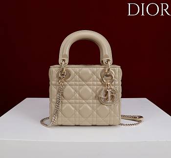 Okify Dior Lady Bag With Diamond Buckle In Beige 17x15x7cm