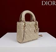 Okify Dior Lady Bag With Diamond Buckle In Beige 17x15x7cm - 5