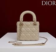 Okify Dior Lady Bag With Diamond Buckle In Beige 17x15x7cm - 6