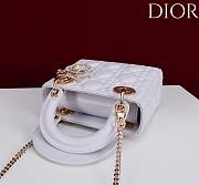 Okify Dior Lady Bag With Diamond Buckle In White 17x15x7cm - 6