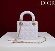Okify Dior Lady Bag With Diamond Buckle In White 17x15x7cm - 5