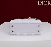 Okify Dior Lady Bag With Diamond Buckle In White 17x15x7cm - 4