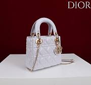Okify Dior Lady Bag With Diamond Buckle In White 17x15x7cm - 3