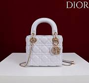 Okify Dior Lady Bag With Diamond Buckle In White 17x15x7cm - 1