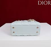 Okify Dior Lady Bag With Diamond Buckle In Light Blue 17x15x7cm - 5