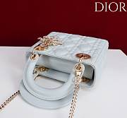 Okify Dior Lady Bag With Diamond Buckle In Light Blue 17x15x7cm - 4