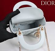 Okify Dior Lady Bag With Diamond Buckle In Light Blue 17x15x7cm - 2
