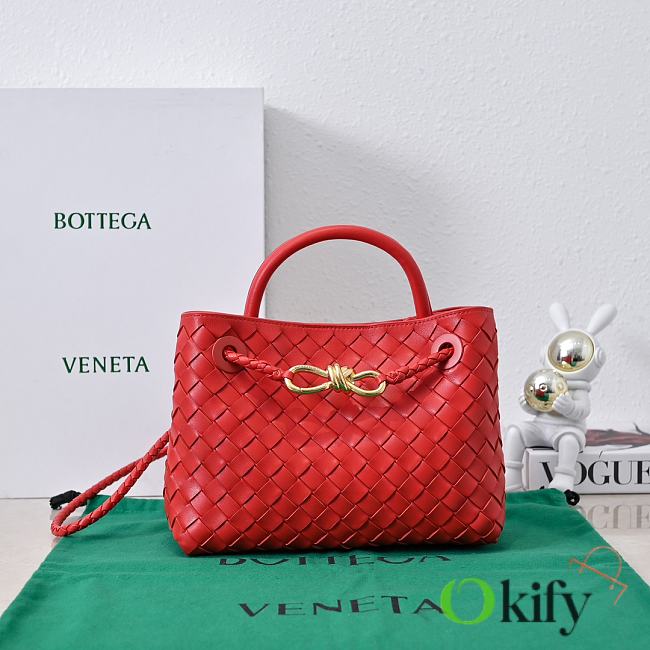 Okify Bottega Veneta Small Andiamo Bag In Red 25x20x10cm - 1
