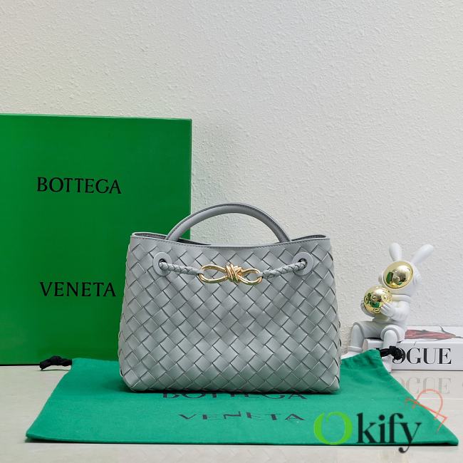 Okify Bottega Veneta Small Andiamo Bag In Light Gray 25x20x10cm - 1