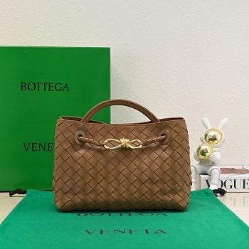 Okify Bottega Veneta Small Andiamo Bag In Brown 25x20x10cm