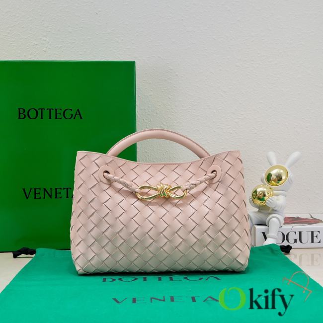 Okify Bottega Veneta Small Andiamo Bag In Light Pink 25x20x10cm - 1