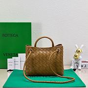 Okify Bottega Veneta Small Andiamo Bag In Brown Caramel 25x20x10cm - 3