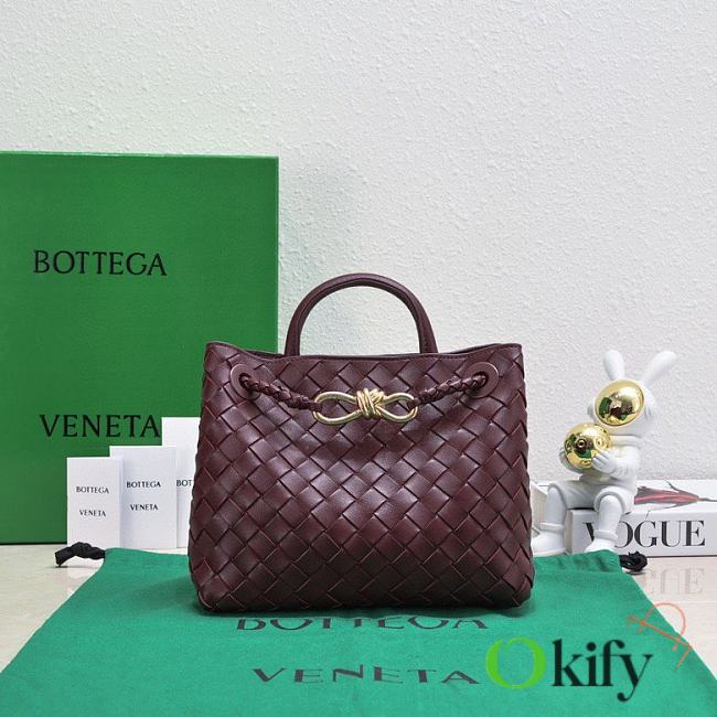 Okify Bottega Veneta Small Andiamo Bag In Dark Red 25x20x10cm - 1
