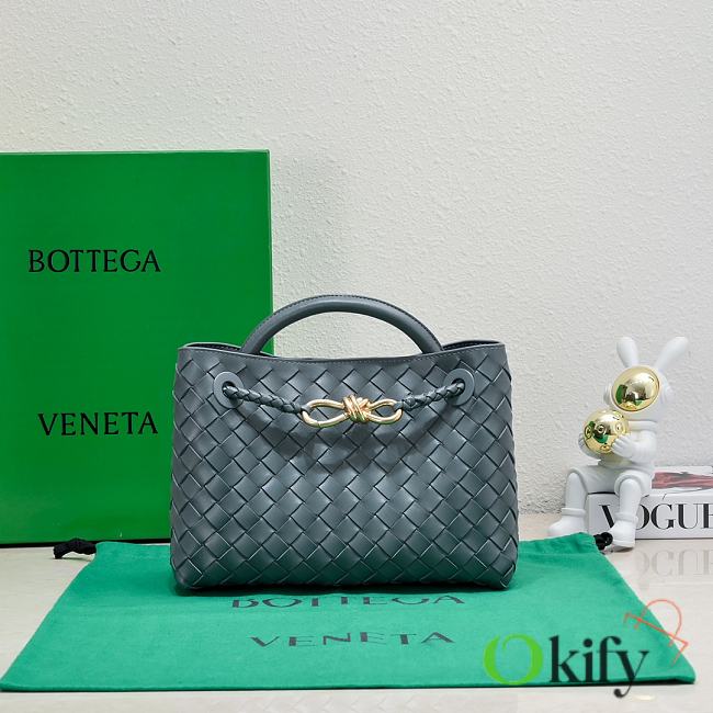 Okify Bottega Veneta Small Andiamo Bag In Dark Gray 25x20x10cm - 1