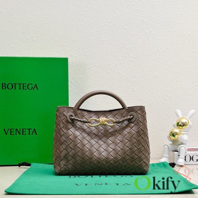 Okify Bottega Veneta Small Andiamo Bag In Dark Brown 25x20x10cm - 1