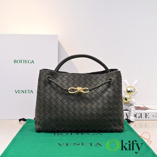 Okify Bottega Veneta Medium Andiamo Bag In Dark Olive Green 32x24x12cm - 1