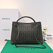 Okify Bottega Veneta Medium Andiamo Bag In Dark Olive Green 32x24x12cm - 5