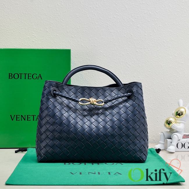 Okify Bottega Veneta Medium Andiamo Bag In Dark Blue 32x24x12cm - 1