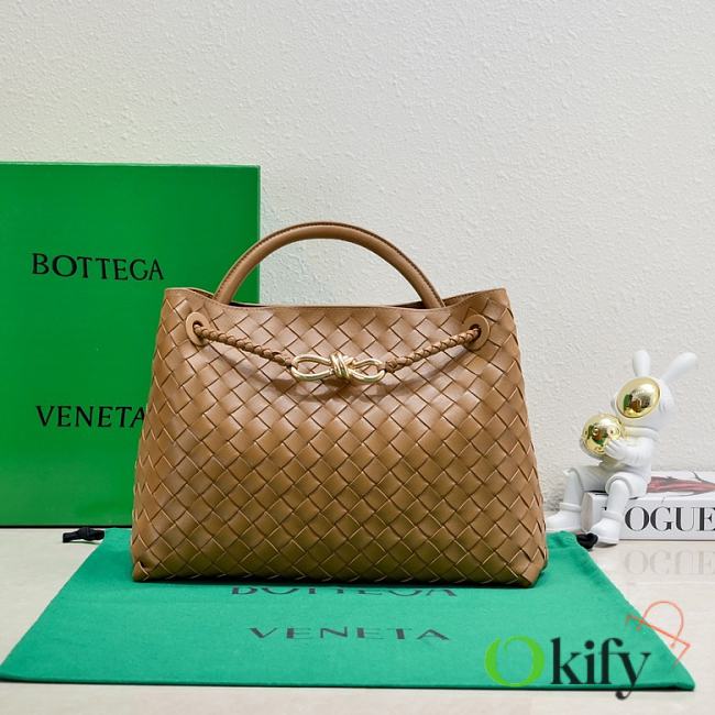 Okify Bottega Veneta Medium Andiamo Bag In Brown Caramel 32x24x12cm - 1