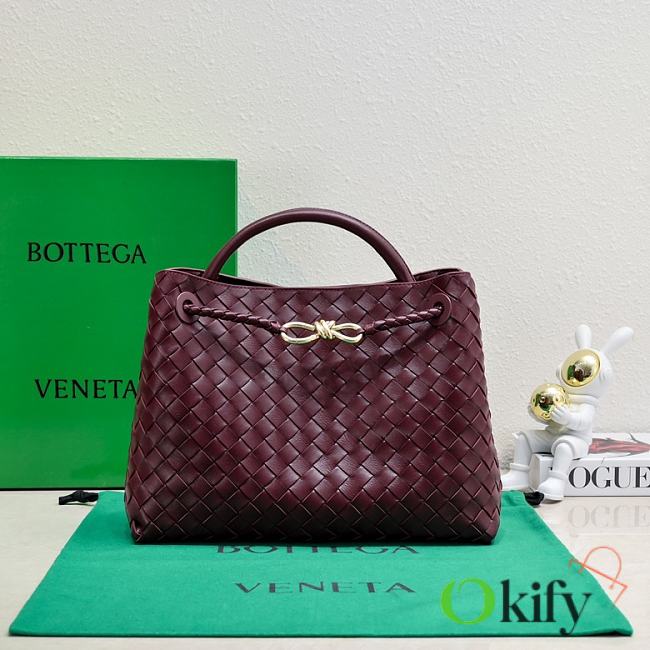 Okify Bottega Veneta Medium Andiamo Bag In Dark Red 32x24x12cm - 1