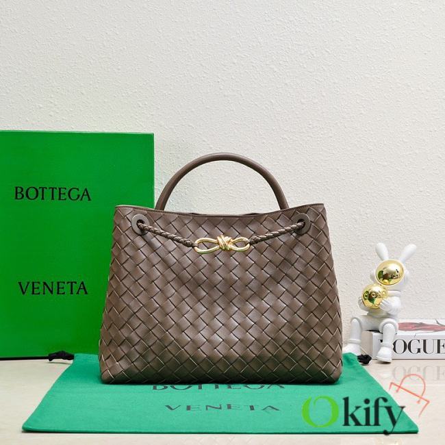 Okify Bottega Veneta Medium Andiamo Bag In Dark Brown 32x24x12cm - 1
